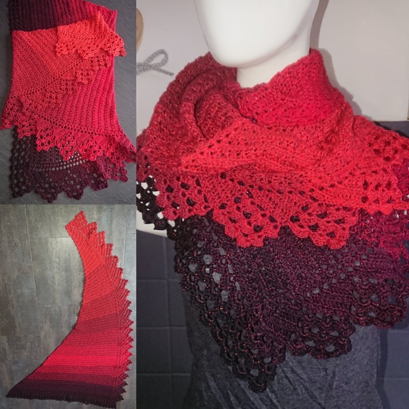 "Tormolino" der gehäkelte Drachenschwanz / Dreieckstuch