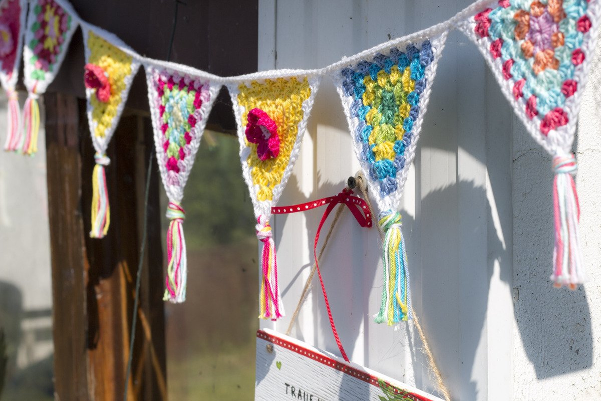 Wimpelkette Häkelanleitung