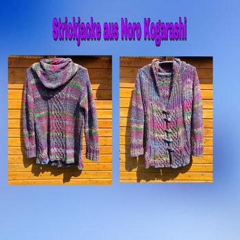 Endlich, endlich ist sie fertig!
Hier ist mein Langzeitprojekt.
Ich habe vorher noch nie Zopf oder Aranmuster gestrickt aber die Mühe war es wert.