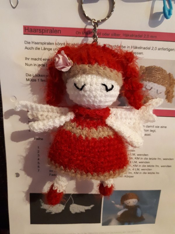 4 in 1 Schutzengel Glücksbringer Wichtel Kantenhocker Schlüsselanhänger Mitbringsel Puppe Elfe Christbaumschmuck Engel