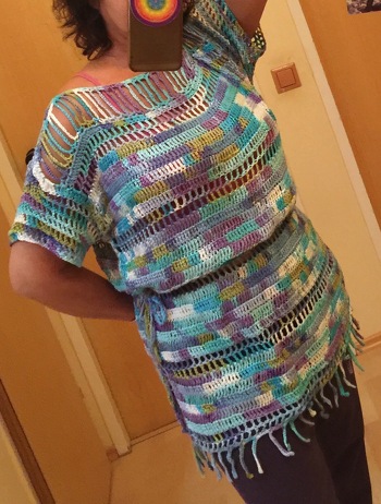 Shirt Nightblue etwas abgewandelt nach Anleitung von Mi-Li