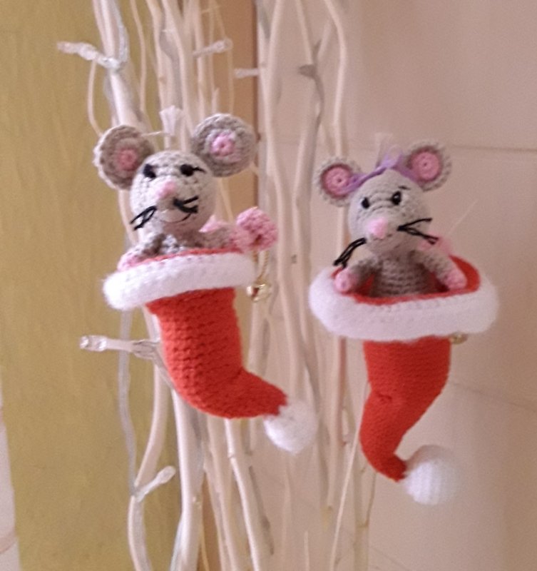 Häkelanleitung - Die Weihnachtsmäuschen - zwei Größen