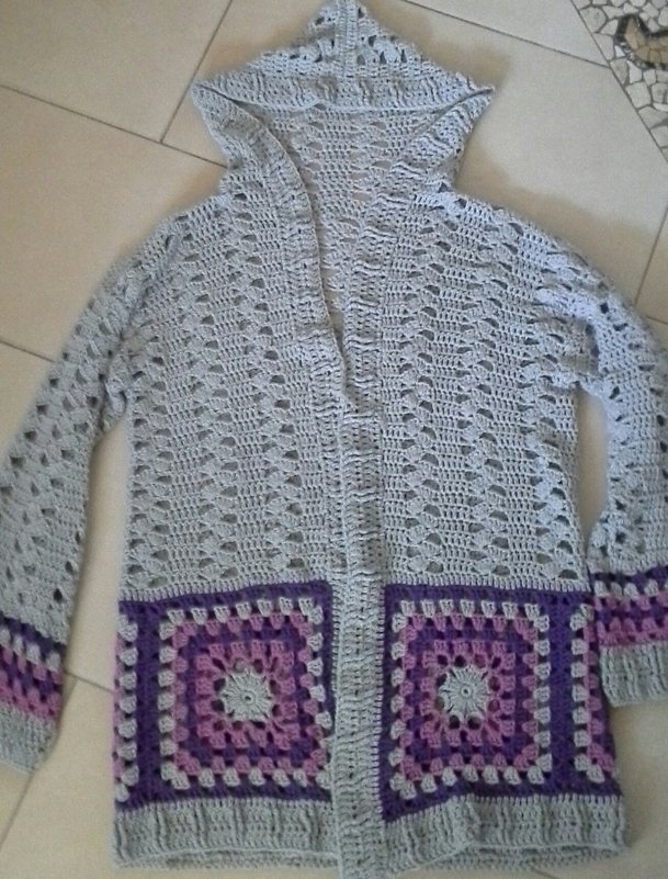 Long-Weste / Mantel mit Kapuze HYGGE (Gr. S/M, L/XL)