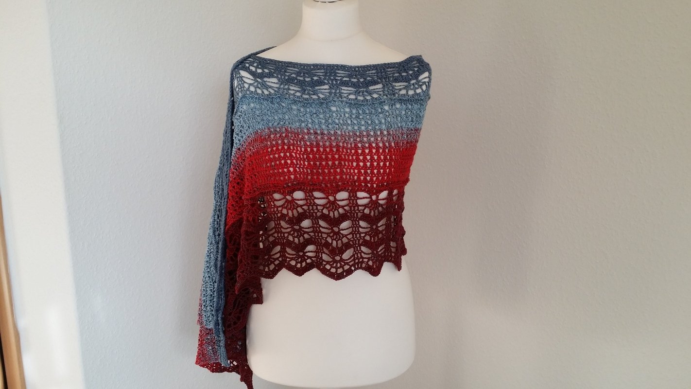 Häkelanleitung Tuch " Vesuv"