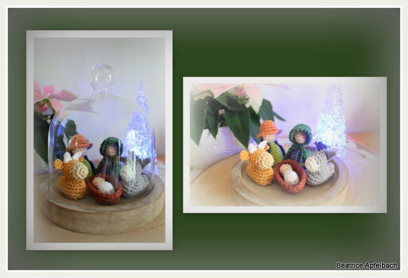 Häkelanleitung Mini Weihnachtskrippe Set mit 11 Figuren