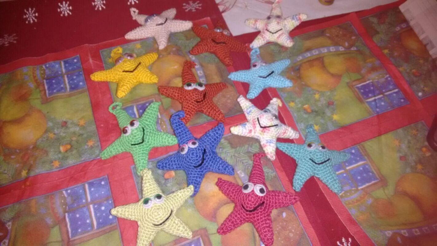 Häkelanleitung Schlüsselanhänger lustige Sterne