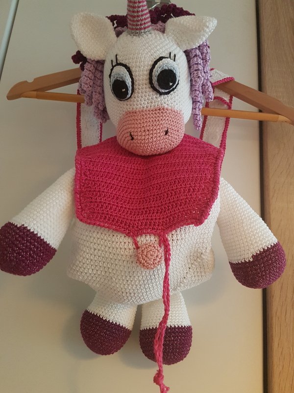 Häkelanleitung Einhorn Kinderrucksack