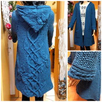 Mein Mantel Sylvi ist nun fertig! Hier einmal die ersten Bilder...
Es war die erste englische Strickanleitung,die ich je nachgearbeitet habe, es war aber nicht schwer.