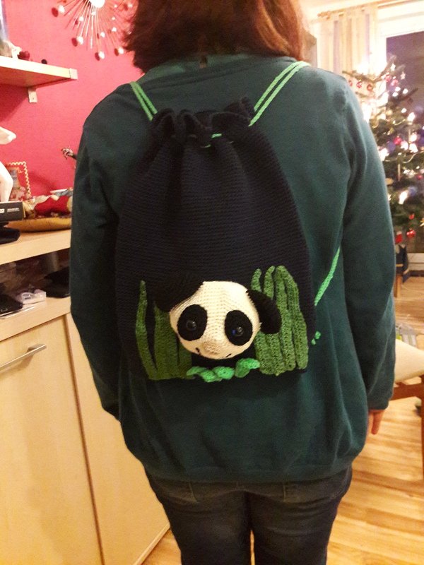 Häkelanleitung &quot;Kinderbeutel Tiger &amp; Panda&quot;