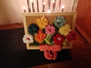 Blumenstrauß aus Wollresten