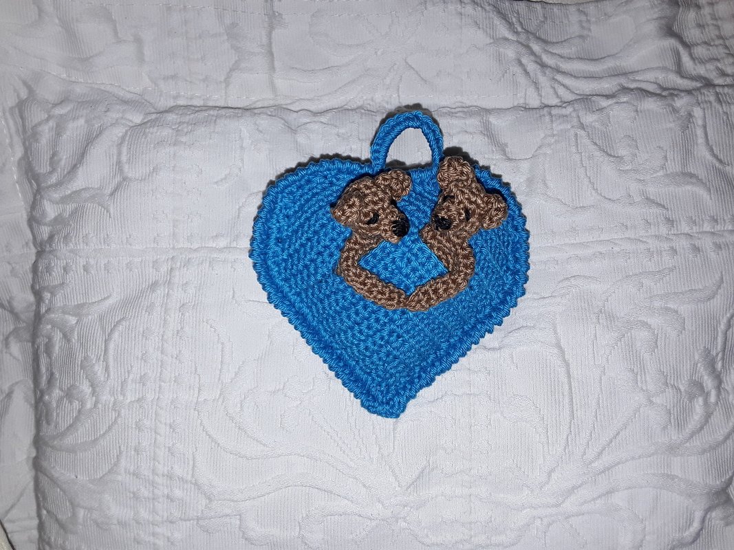 Häkelanleitung Valentinsherz mit Bärchen