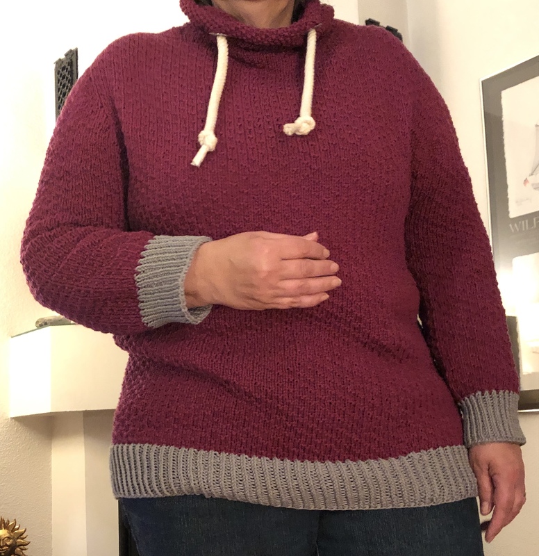 Hoodie &quot;Jeans&quot; (Raglan, nahtlos), Gr. 36-54, PDF + Link zum Video