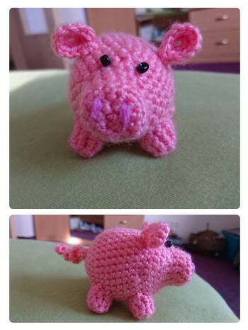 Das Glücksschweinchen mal ein bisschen heller.