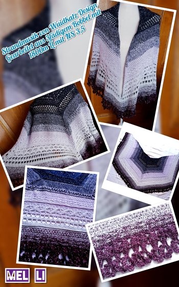 Mein neues Lieblingsteil! Poncho Tuch Strandmusik von Wuidkatz Design. Super verständlich geschriebene Anleitung mit Häkelschrift