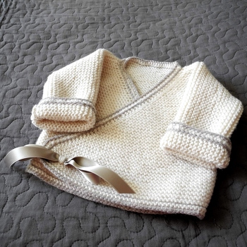 Baby-Wickeljacke in 100% Merino-Wolle
