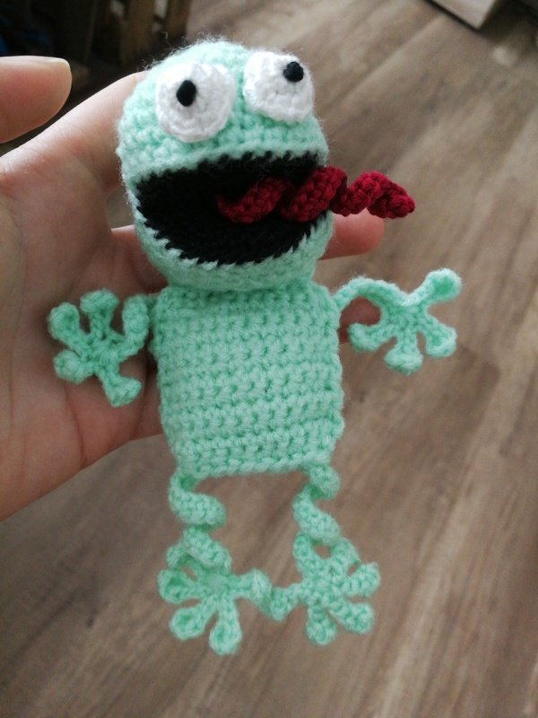 Amigurumi Frosch Lesezeichen Häkelanleitung
