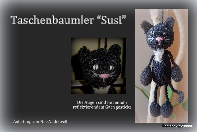 Häkelanleitung - Taschenbaumler Katze Kleo