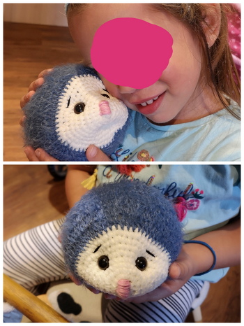 Noch nicht ganz fertig und schon aus den Händen gerissen zum kuscheln :-))