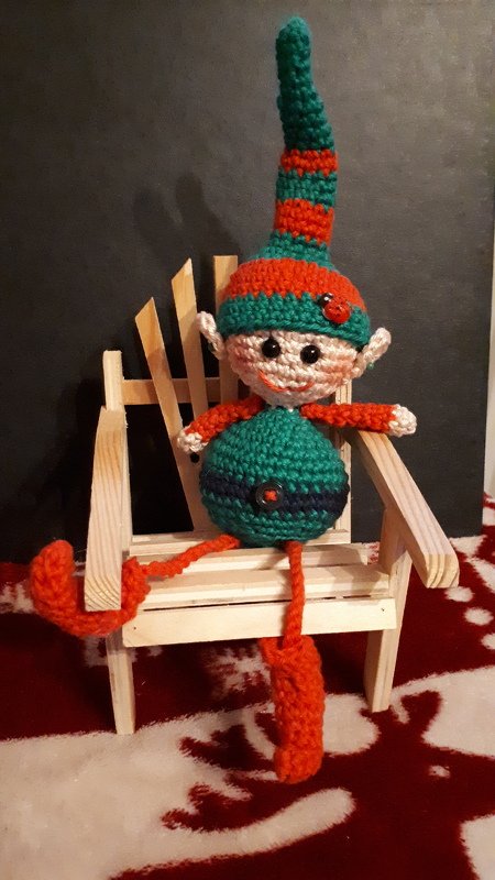 kleine Kantenhocker Herbstelf  Winterwichtel Wichtel  mit 2 Mützen