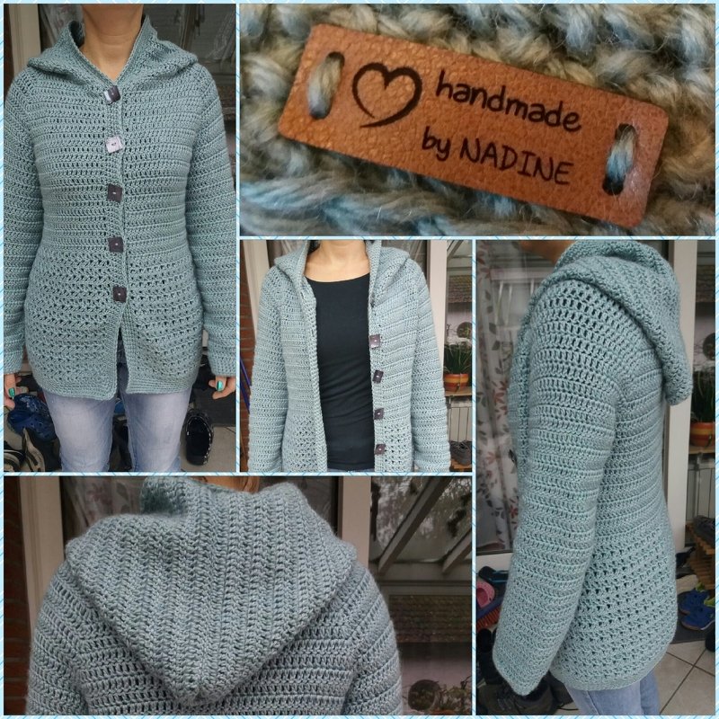 - MATILDA - Basic-Mantel, alle Größen häkeln, Häkelmantel mit Kapuze, RVO Raglan von oben