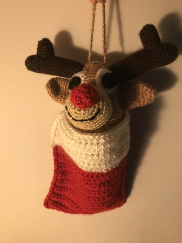 Häkelanleitung süßer Rentier Nikolausbeutel