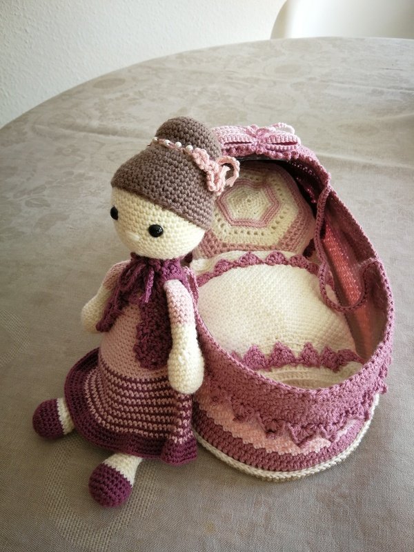 Häkelanleitung Puppentragetasche mit Babydecke &amp; Kissen