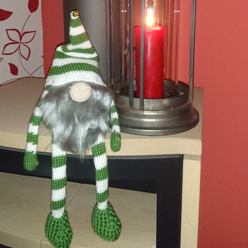 gro&szlig;er sitzender Wichtel 40 cm Weihnachtsdeko H&auml;kelanleitung