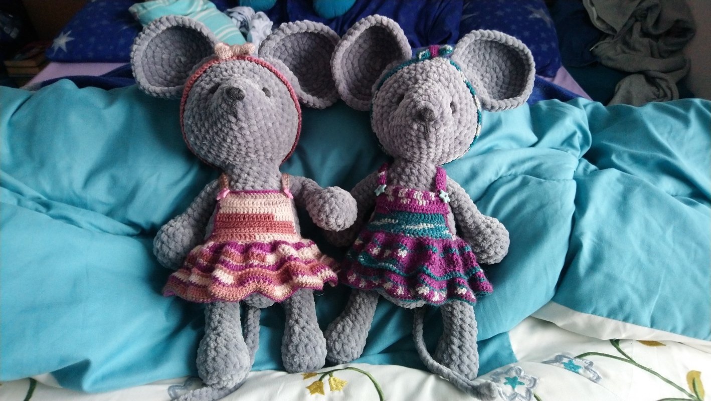 Häkelanleitung süße Plüschmäuse ++ Lina &amp; Timo ++ mit Kleidung