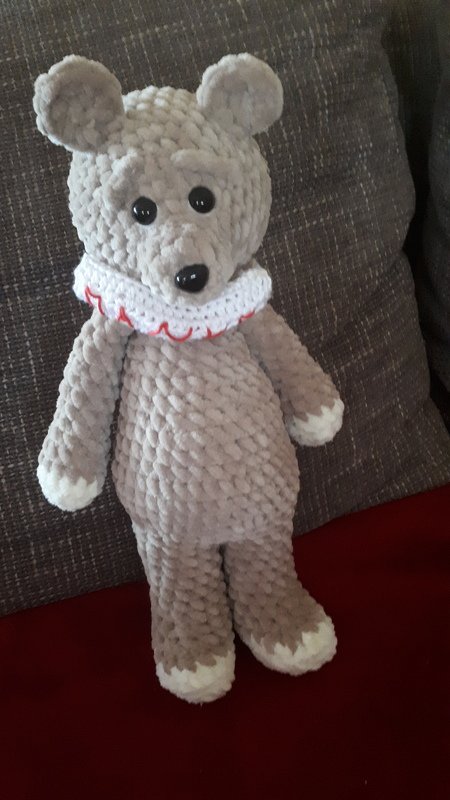 Teddy Bär Chenille Kuschelwolle mit Herz zum Valentinstag Kuschelbär  ohne viel nähen