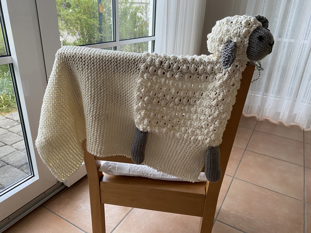 Strickanleitung - Strickdecke SCHAAFI Größe: 60 x 70 cm - No.224