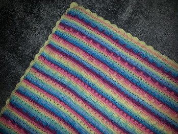 Wagendecke Regenbogen gehäkelt für meine Enkeltochter ca 80x80cm