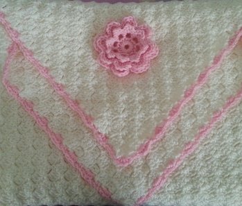 Babydecke zur Taufe meiner Enkeltochter  (eigene Kreation)