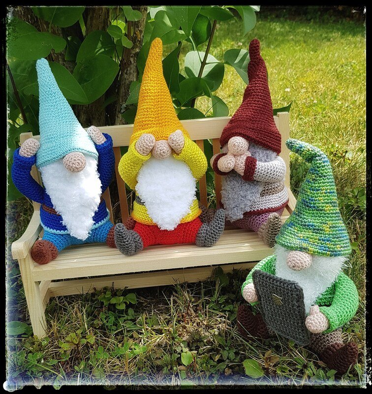 Häkelanleitung Wichtel - Die Ahnungslosen! - nichts sehen, hören, sagen