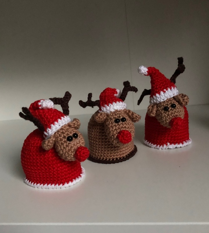 Eierwärmer Elch und Schaf - 2 in1 Weihnachtsedition