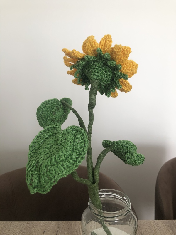 Sonnenblumen - einfach aus Wollresten häkeln