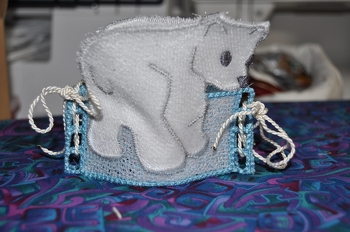 Windlicht Eisbär, mit der Sticki gestickt