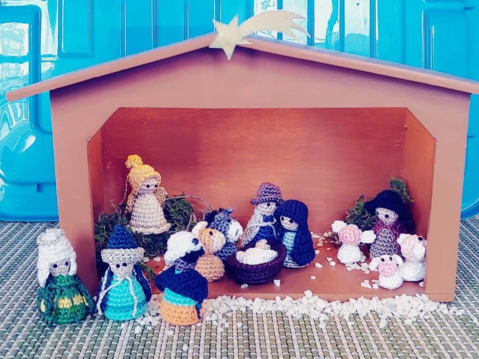 Häkelanleitung Mini Weihnachtskrippe Set mit 11 Figuren