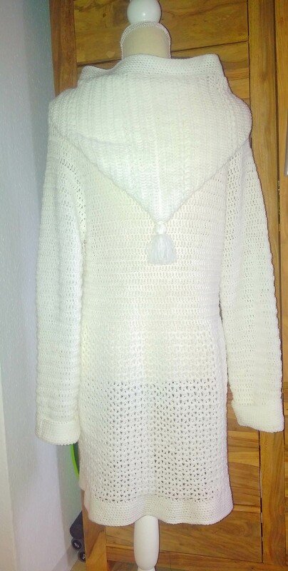 - MATILDA - Basic-Mantel, alle Größen häkeln, Häkelmantel mit Kapuze, RVO Raglan von oben