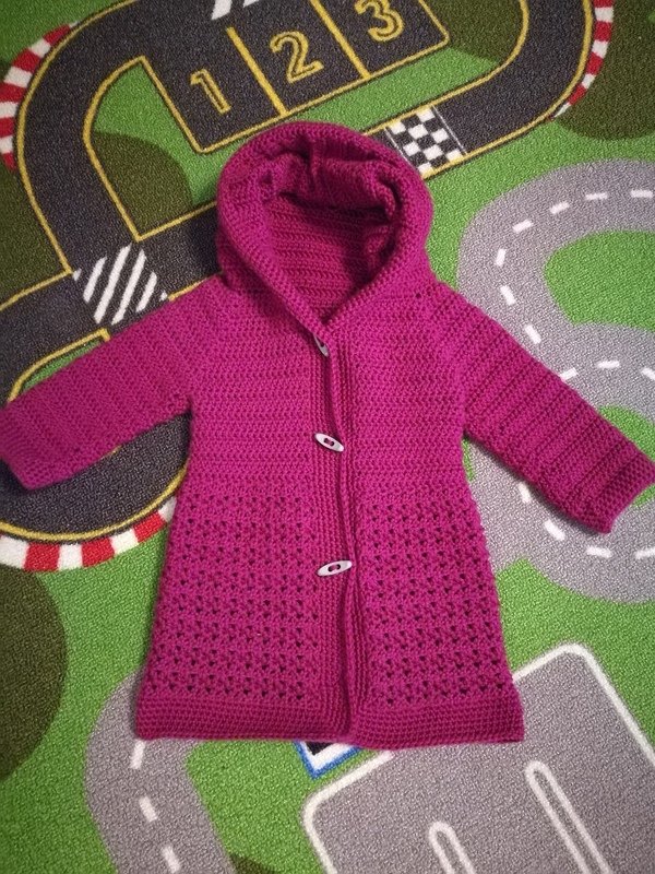 - MATILDA - Basic-Mantel, alle Größen häkeln, Häkelmantel mit Kapuze, RVO Raglan von oben