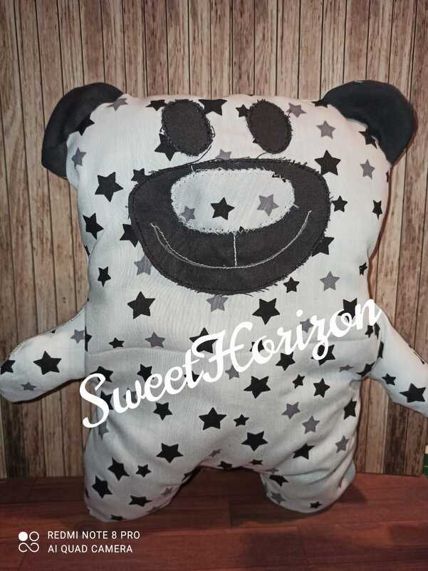 Teddy Bär Kuscheltier Kissen Bärbel Freebie Schnittmuster Teddybär 36x38cm