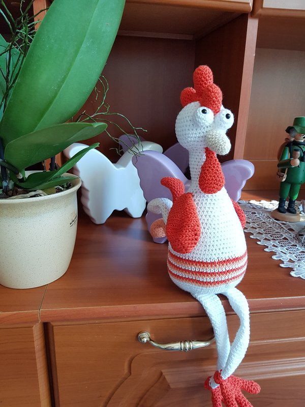 XL Gockel GLUPSCHI Kantenhocker Hühner Hahn Ostern Frühlingsdeko