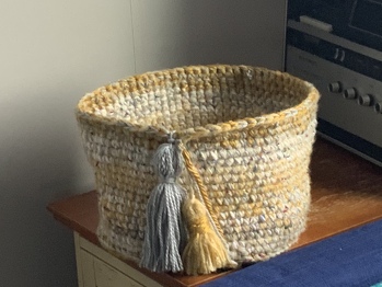 I am a beginner and started with visiting my parents in Canada for last 2.5 months and was very bored.  Started crochet this basket and have also done pillows and a big cozy blanket for my daughter... am now hooked looking to try a beach bag.  I live in the caribbean and am on my way home next week and will be on quarantine for 2 weeks hoping to complete a couple projects.