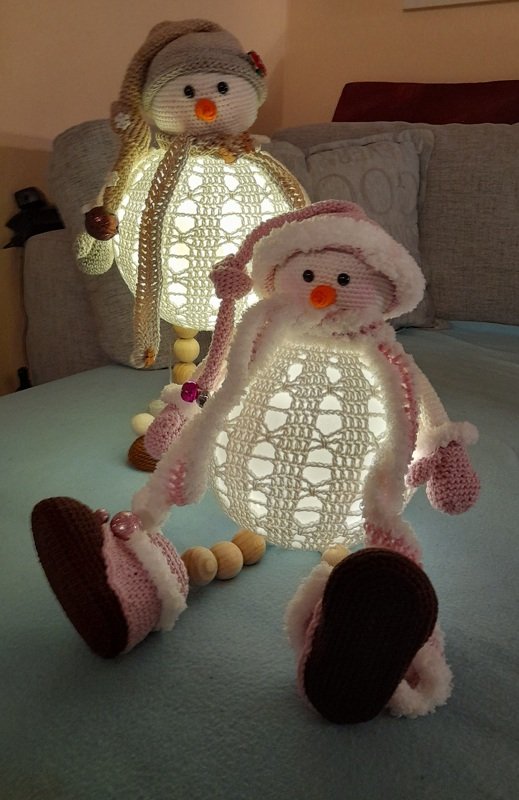 Häkelanleitung Lampe Anton Schneemann / Dekoidee