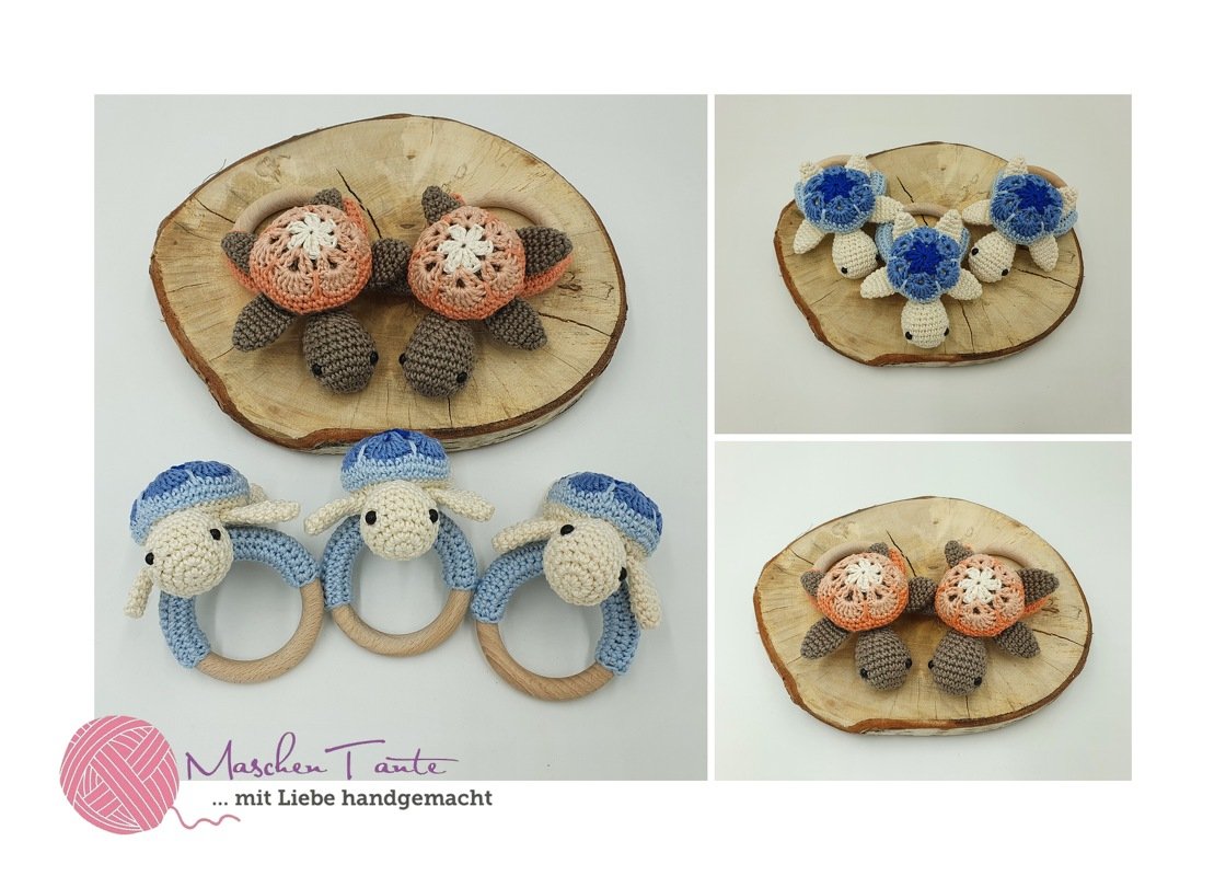 Häkelanleitung - Babyrassel Schildkröte Oskar