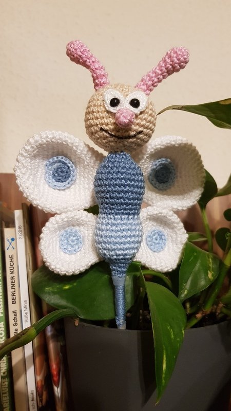 Crochet Pattern Flower Stick "Frieda" Butterfly