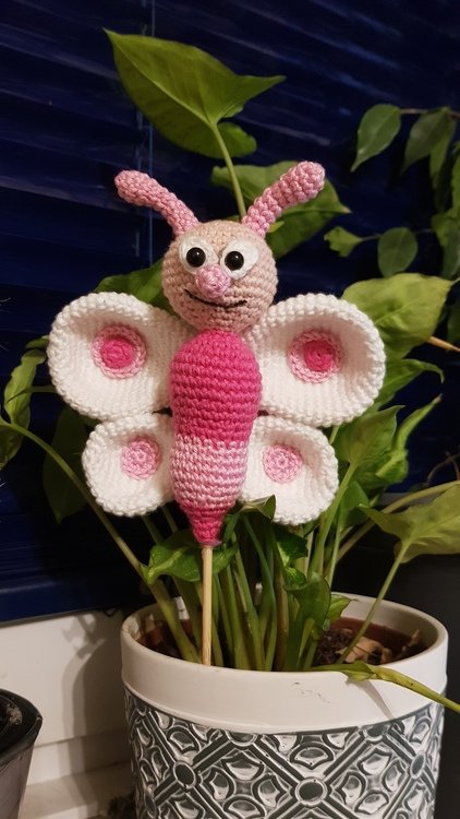 Crochet Pattern Flower Stick &quot;Frieda&quot; Butterfly