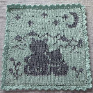 Double Knitting Pattern Washcloth "Bear Tobi"