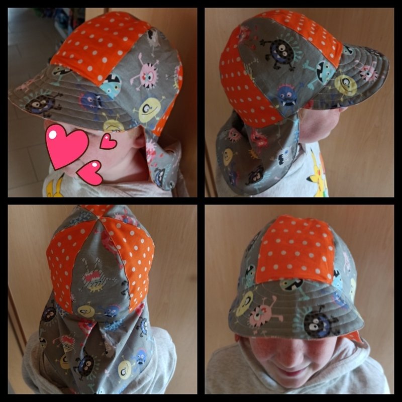 Sommerhut/Sonnenhut mit Nackenschutz für Kinder und Babys - Schnittmuster &amp; Nähanleitung