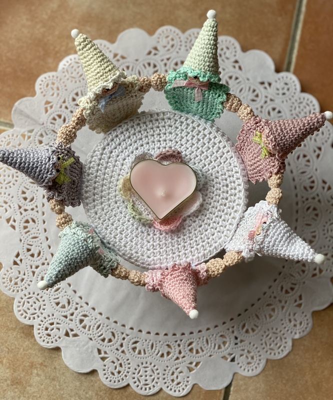 Häkelanleitung Teelichthalter Zwergentanz