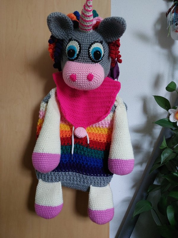 Häkelanleitung Einhorn Kinderrucksack